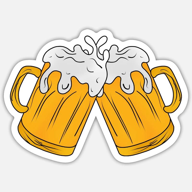 Bière - Sticker taille S (10 x 10 cm) - blanc mat