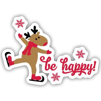Lustige Weihnachten - Sticker Größe S (10 x 10 cm) - Mattweiß - Vorne