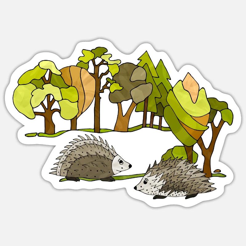 Igel - Sticker Größe S (10 x 10 cm) - Mattweiß