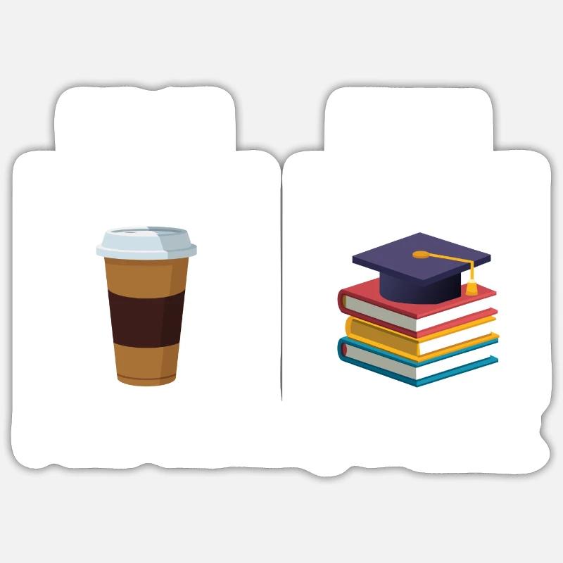 First Then Caffeinate Educate I Am Earning A Break Sticker size S (10 x 10 cm)