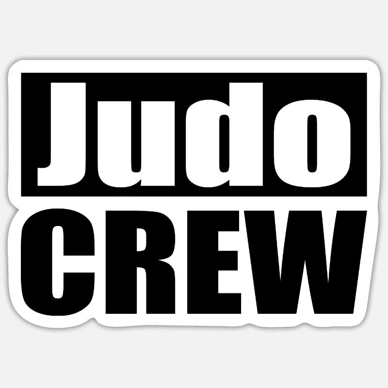 Judo Crew - Sticker taille S (10 x 10 cm) - blanc mat