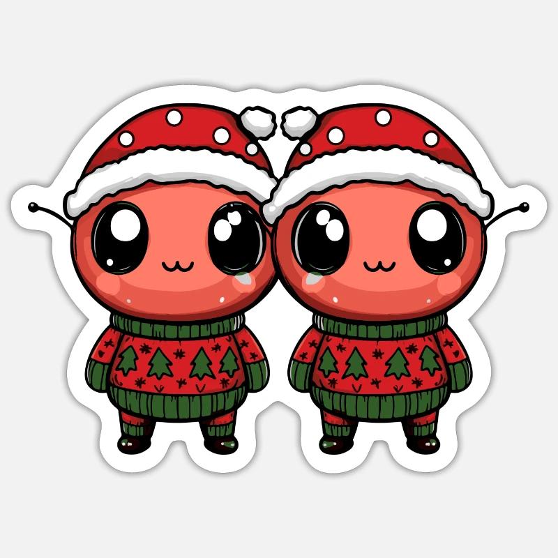 Ladybug Christmas Team - Sticker size S (10 x 10 cm) - white matte