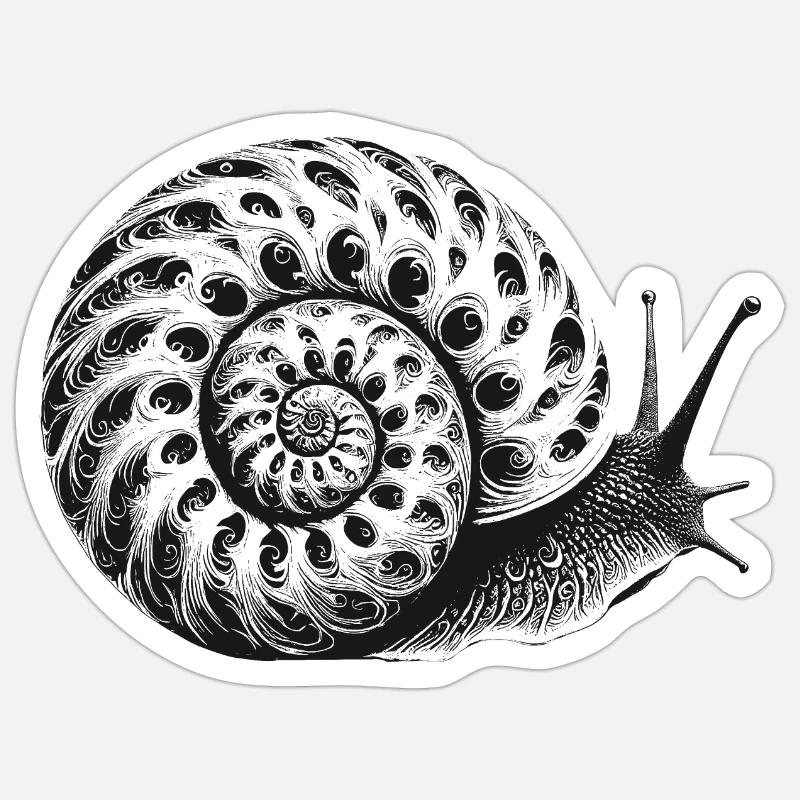 Escargot - Sticker taille S (10 x 10 cm) - blanc mat