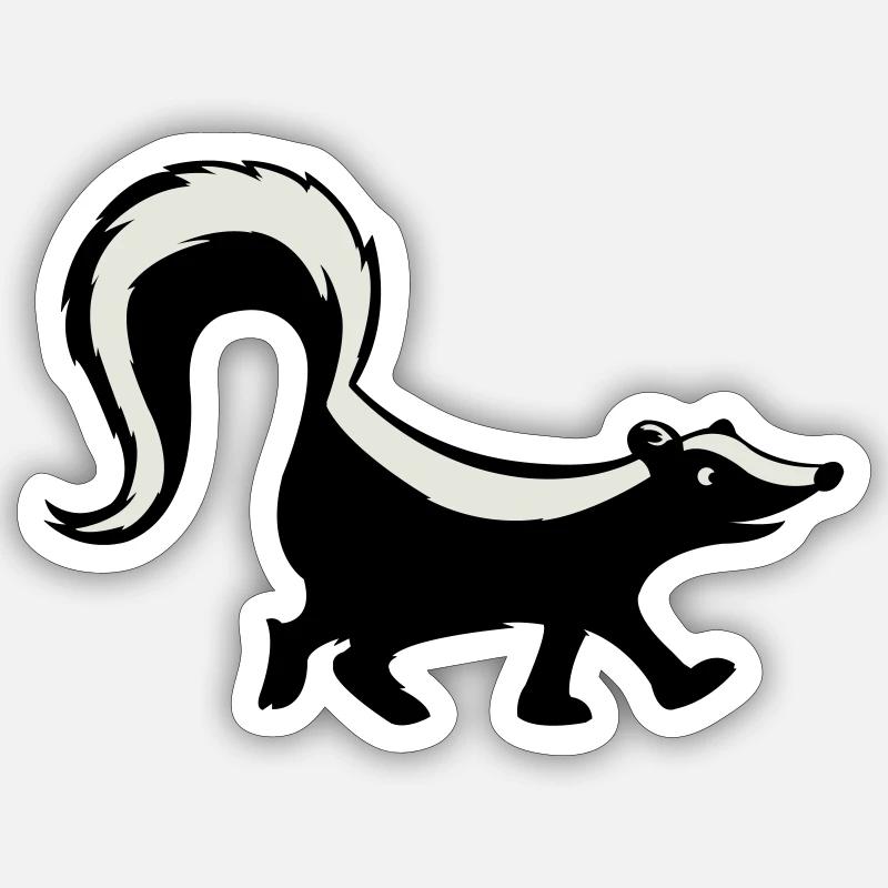 Mouffette - Sticker taille S (10 x 10 cm) - blanc mat