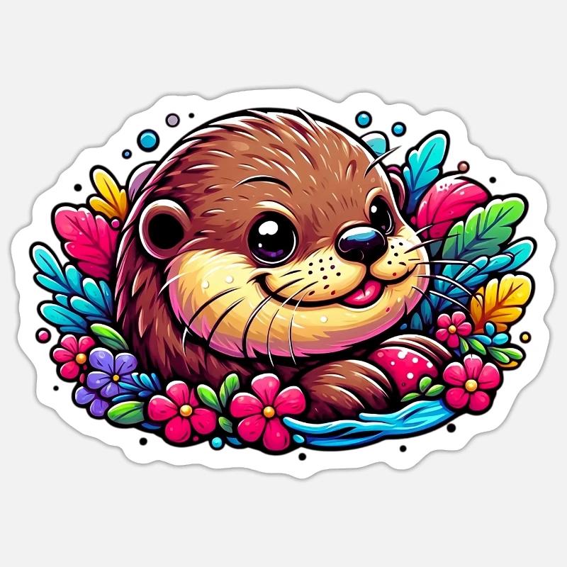 Otter - Sticker size S (10 x 10 cm) - white matte
