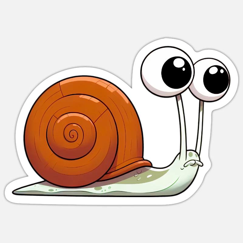 Escargot - Sticker taille S (10 x 10 cm) - blanc mat