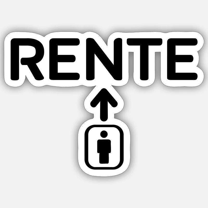Aufzug Rente2 - Sticker Größe S (10 x 10 cm) - Mattweiß