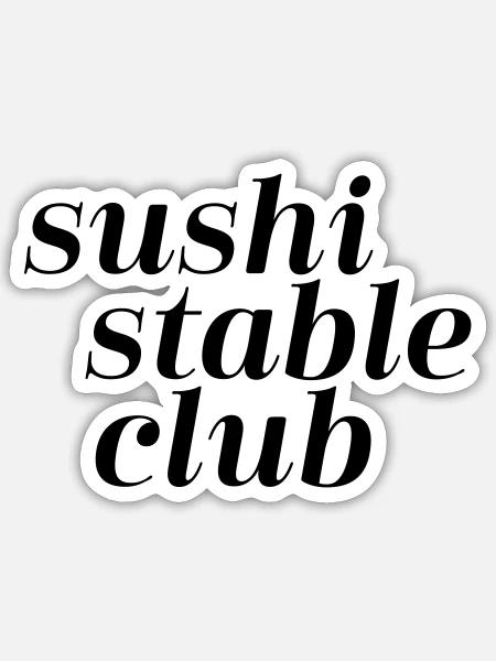 sushi stable club - Sticker Größe S (10 x 10 cm) - Mattweiß