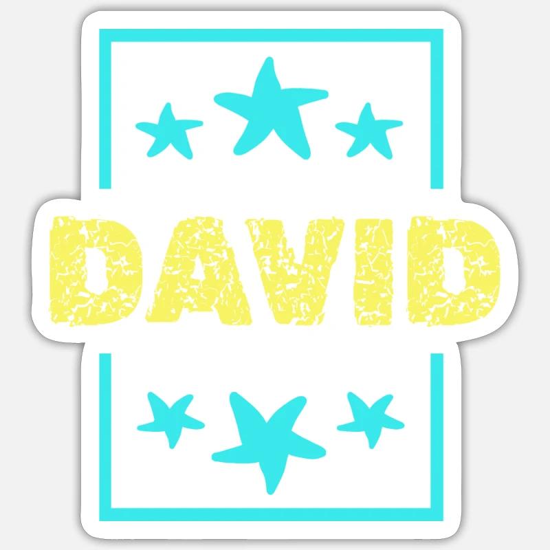 David David - Sticker taille S (10 x 10 cm) - blanc mat