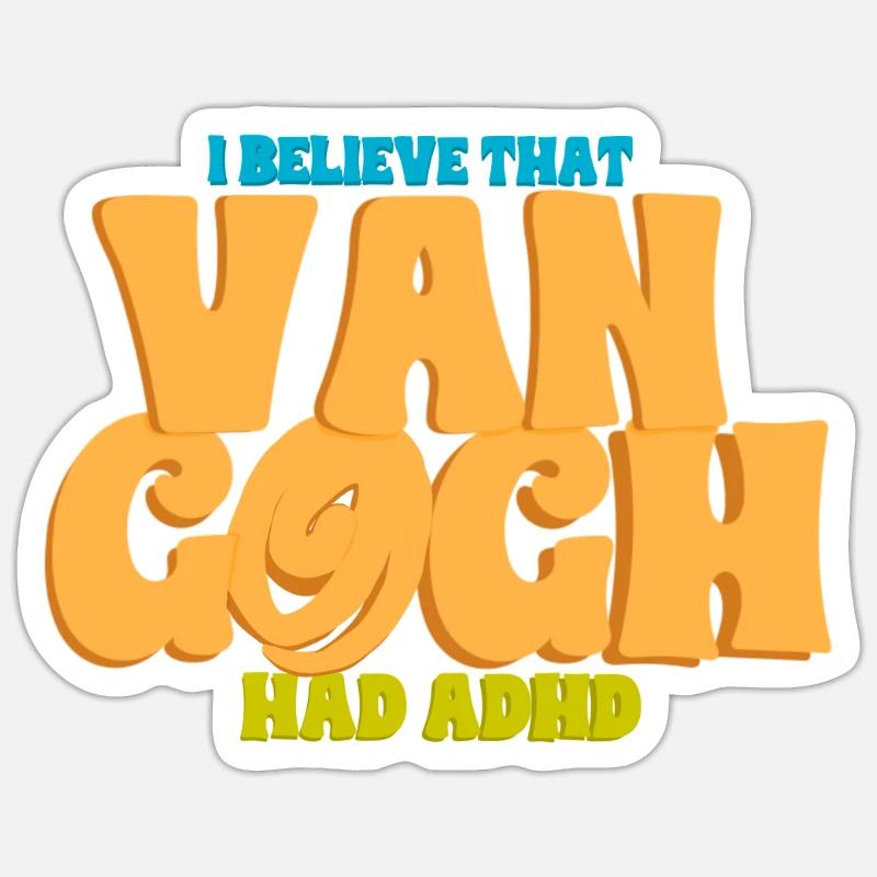 ADHD Van Gogh - Sticker size S (10 x 10 cm) - white matte