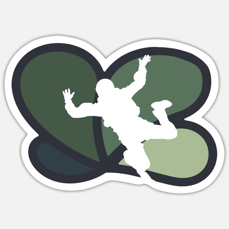 Parachuting Base Jumping Flying - Sticker size S (10 x 10 cm) - white matte