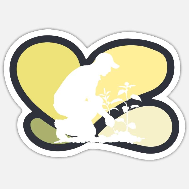 Jardin de fleurs - Sticker taille S (10 x 10 cm) - blanc mat