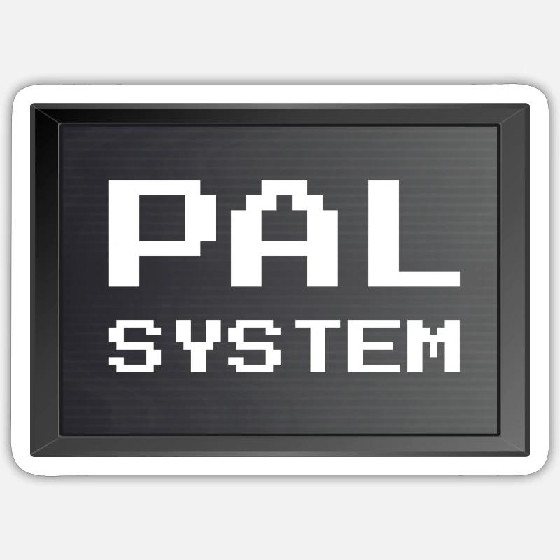 Retrogaming - PAL system - Sticker size S (10 x 10 cm) - white matte