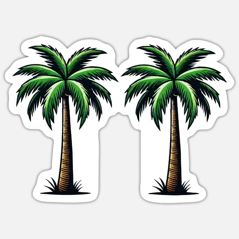 Palm trees - Sticker size S (10 x 10 cm) - white matte