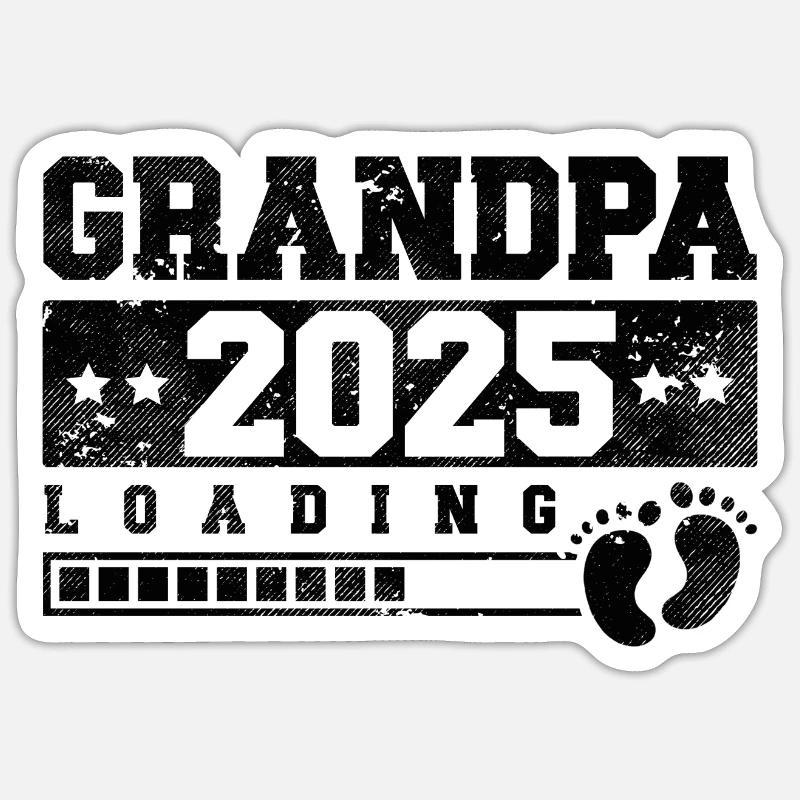 Opa 2025 loading - Sticker Größe S (10 x 10 cm) - Mattweiß