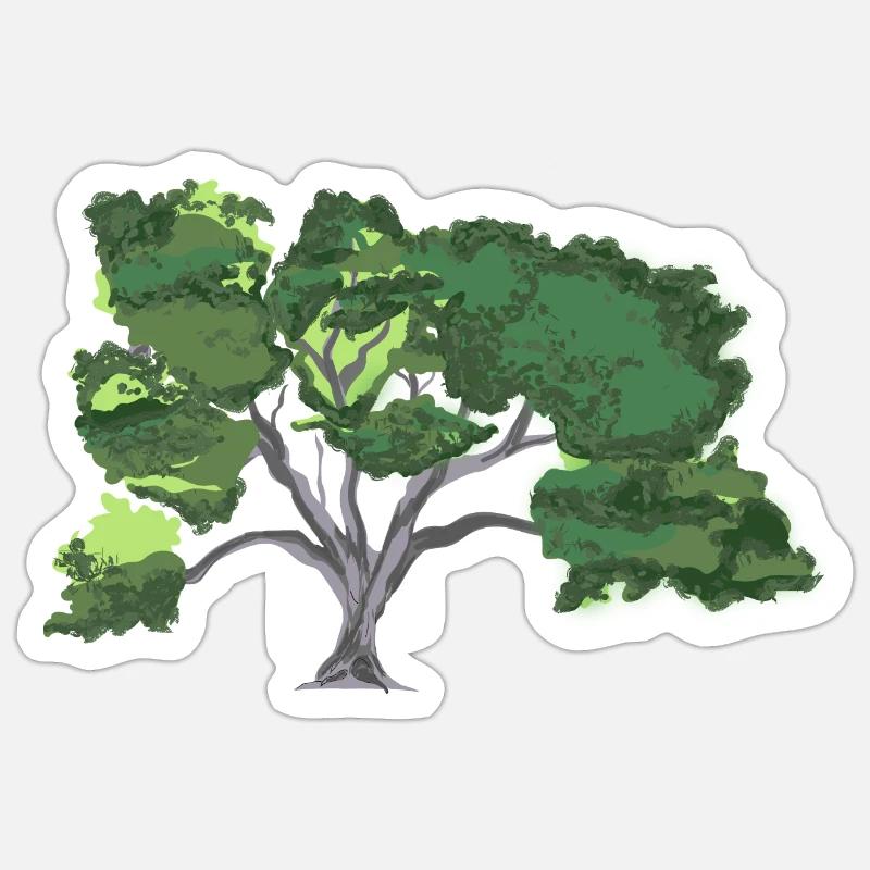 Chêne - Sticker taille S (10 x 10 cm) - blanc mat