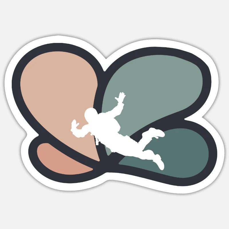 Parachuting Skydive Adrenalin - Sticker Größe S (10 x 10 cm) - Mattweiß