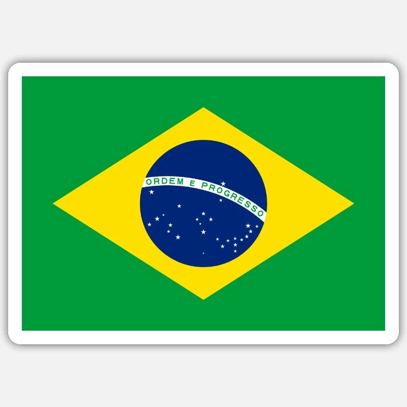 Brésil - Sticker taille S (10 x 10 cm) - blanc mat