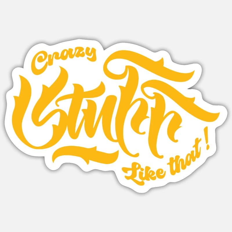 Crazy Stuff - Sticker taille S (10 x 10 cm) - blanc mat