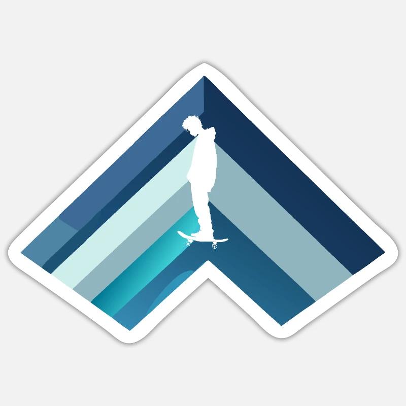 Skating Skateboard Longboard - Sticker size S (10 x 10 cm) - white matte