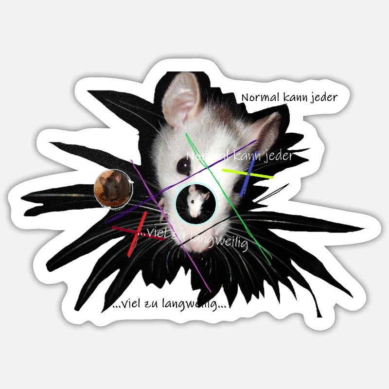 Ratte Tic Tac Toe Normal-Langweilig Sticker Größe S (10 x 10 cm)