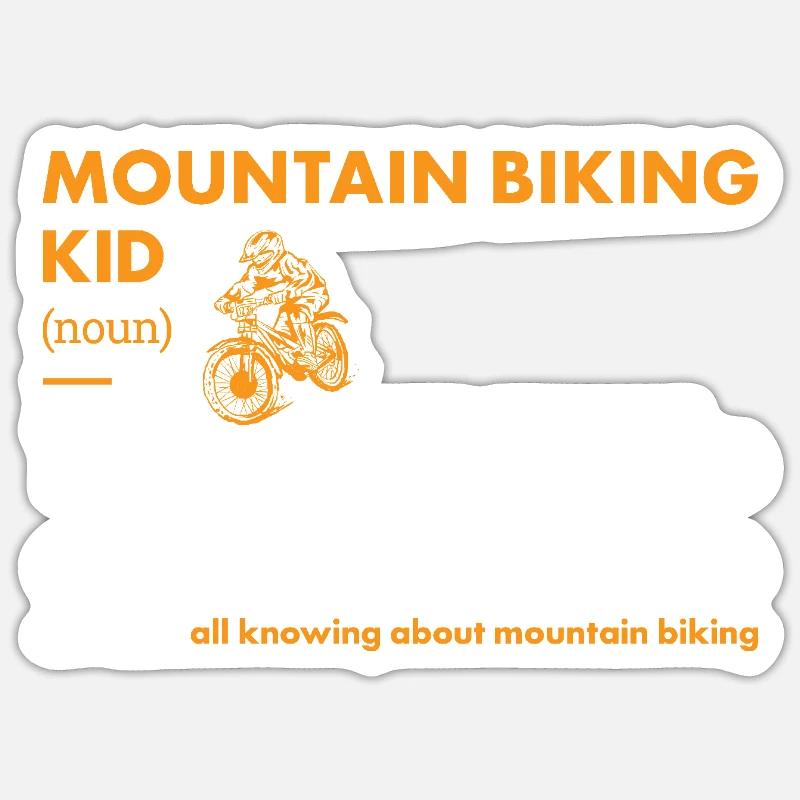 Biker Kid Definition Mountain Biking - Sticker Größe S (10 x 10 cm) - Mattweiß