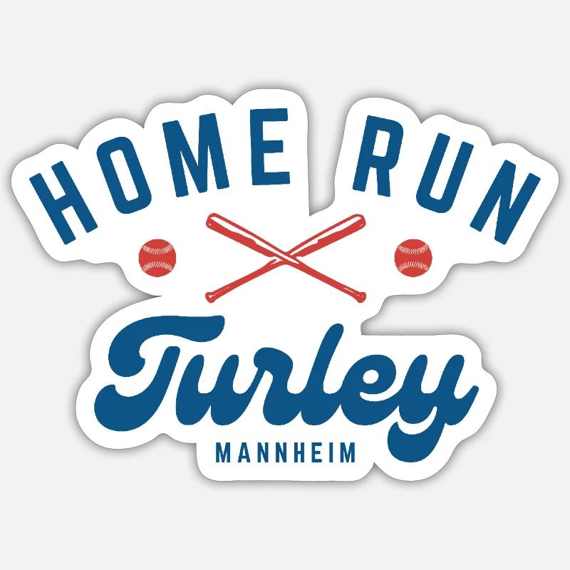 H.O.M.E RUN TURLEY MANNHEIM - Sticker taille S (10 x 10 cm) - blanc mat