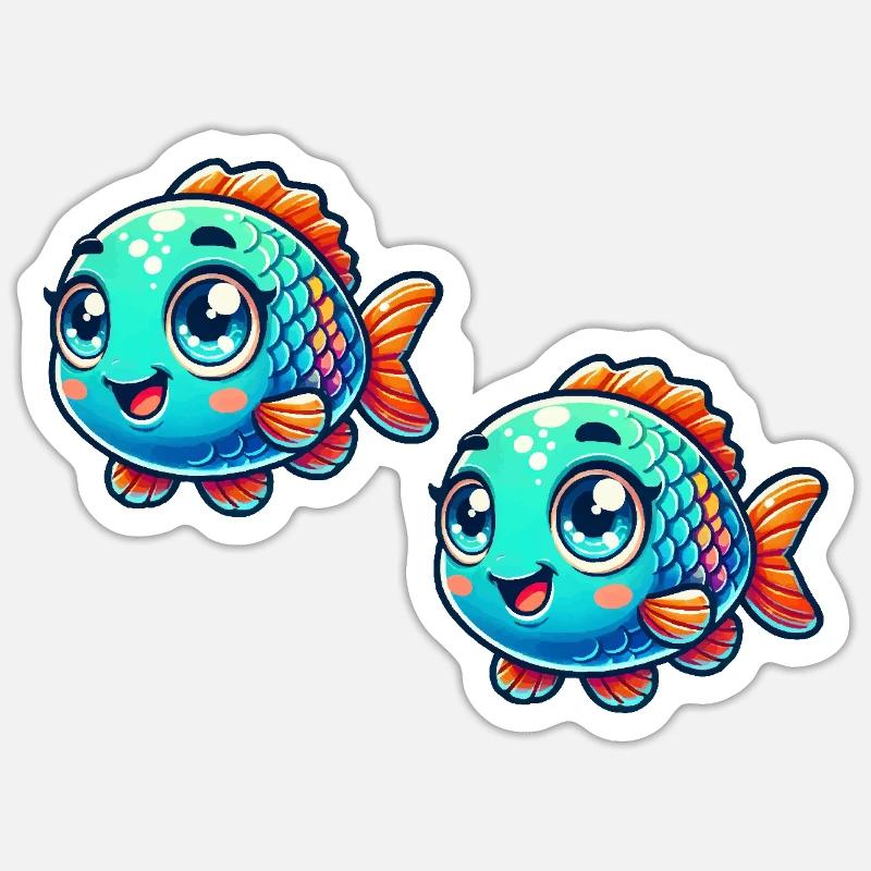 Fish Comic 2 - Sticker size S (10 x 10 cm) - white matte
