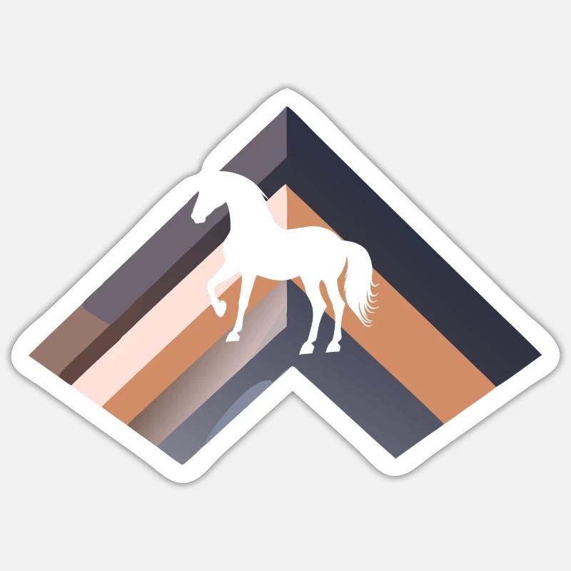 Pferde Pferdesport Pferd - Sticker Größe S (10 x 10 cm) - Mattweiß