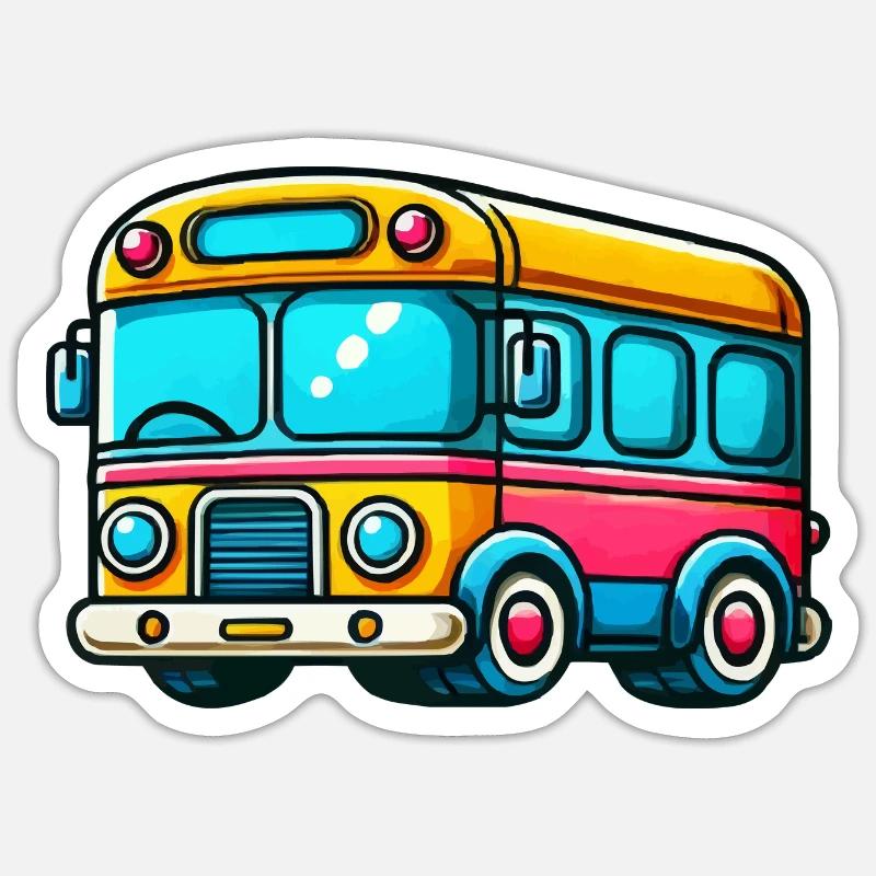 Bus Comic - Sticker size S (10 x 10 cm) - white matte