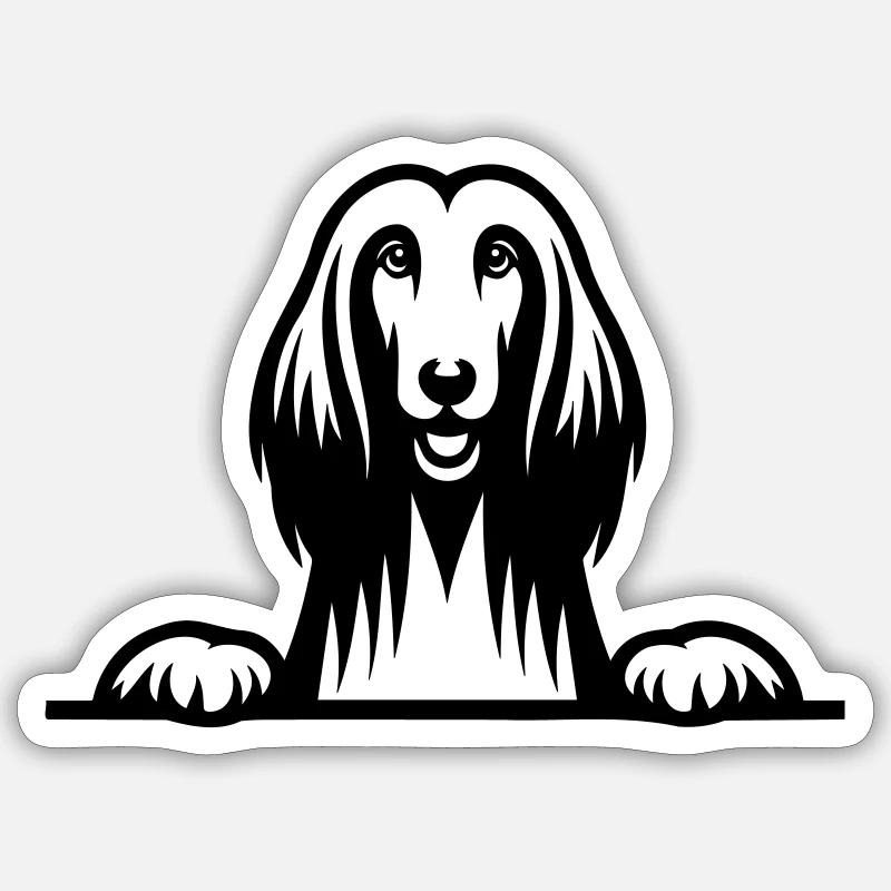 Afghan Hound - Sticker size S (10 x 10 cm) - white matte