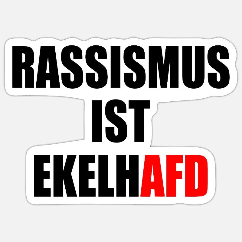 rassismus ist ekelhafd - Sticker Größe S (10 x 10 cm) - Mattweiß