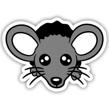 Maus Wand Loch Mauseloch Guckt Süß Lustig Comic - Sticker Größe S (10 x 10 cm) - Mattweiß - Vorne