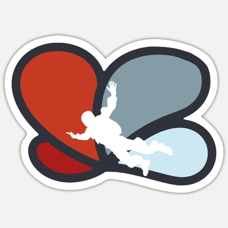Skydiving Luft Sticker Größe S (10 x 10 cm)