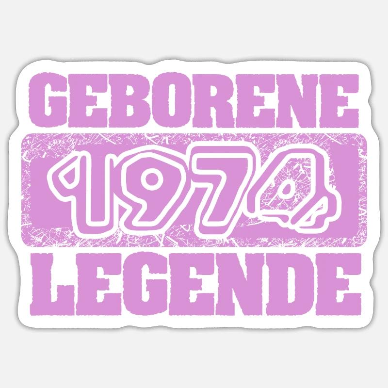 Cadeau d’anniversaire 1974 - Sticker taille S (10 x 10 cm) - blanc mat