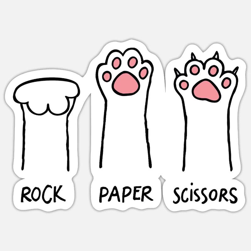 Pet Rock Papier Ciseaux Sticker taille S (10 x 10 cm)