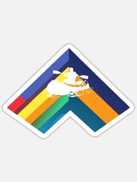 Rafting Paddeln Kanu - Sticker Größe S (10 x 10 cm) - Mattweiß