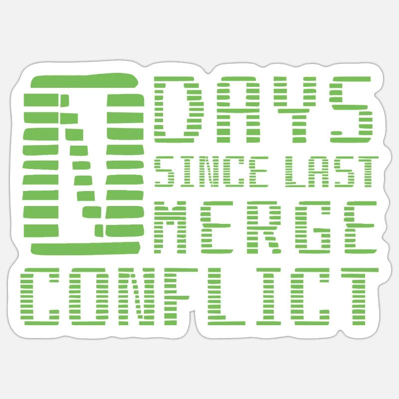Merge Conflict Software Developer Entwickler Geek - Sticker size S (10 x 10 cm) - white matte