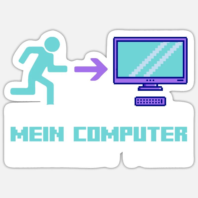 Computer Zocker Programmierer Administrator Gamer Sticker Größe S (10 x 10 cm)
