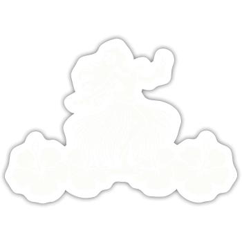 Hawaï Femme Hibiscus - Sticker taille S (10 x 10 cm) - blanc mat - Devant