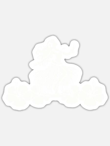 Hawaï Femme Hibiscus - Sticker taille S (10 x 10 cm) - blanc mat