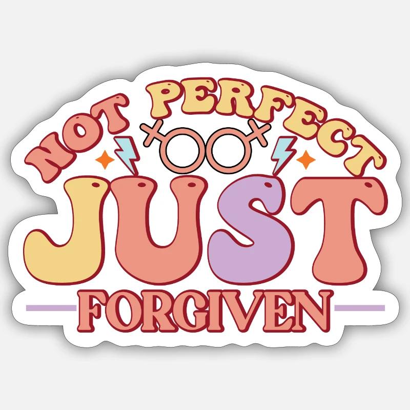 Pas parfait, juste pardonné - Sticker taille S (10 x 10 cm) - blanc mat