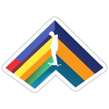 Skater Skateboard Skateboarder - Sticker size S (10 x 10 cm) - white matte - Front