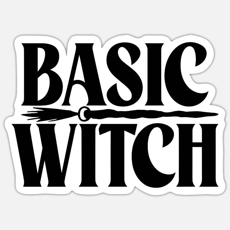 Basic Witch - Sticker Größe S (10 x 10 cm) - Mattweiß