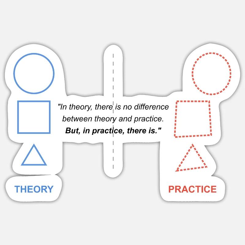 Theory vs Practice Sticker size S (10 x 10 cm)