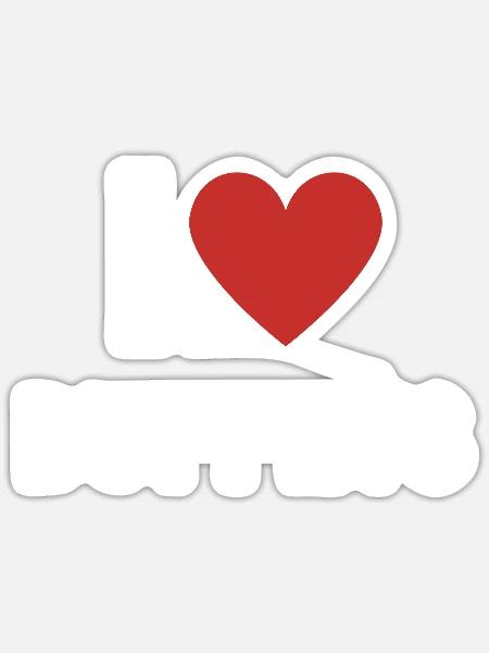 I Love Buffets mit Herz - Sticker Größe S (10 x 10 cm) - Mattweiß