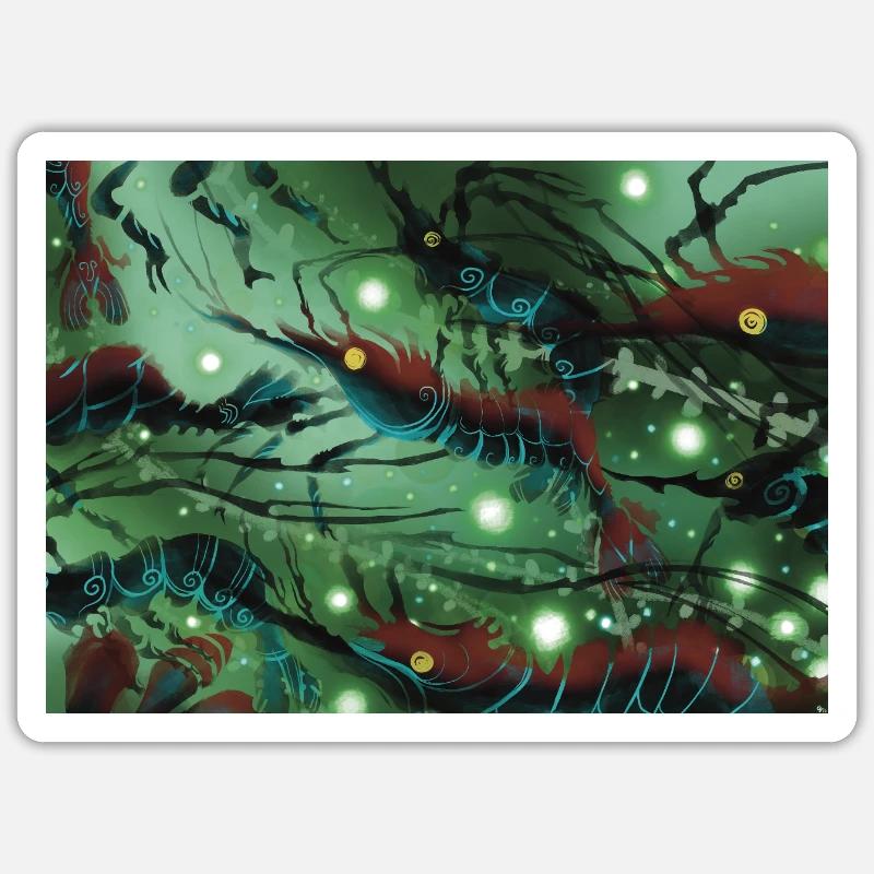 In the algae forest - Sticker size S (10 x 10 cm) - white matte