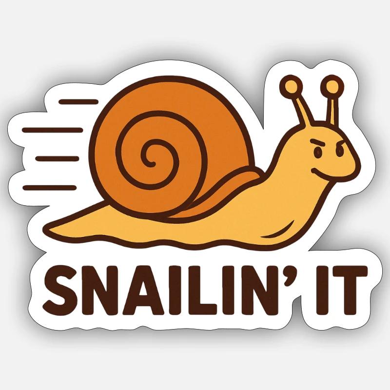 Snailin' It – Déterminé et rapide - Sticker taille S (10 x 10 cm) - blanc mat