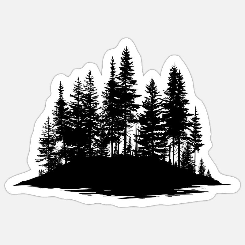Forest - Sticker size S (10 x 10 cm) - white matte