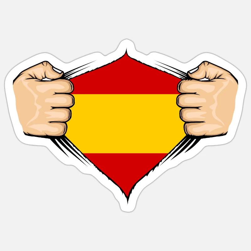 Conception du drapeau de l’Espagne - Sticker taille S (10 x 10 cm) - blanc mat